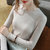 MISS LISA莫代尔t恤时尚圆领薄款长袖打底衫纯色弹力内搭上衣J1D2213(白色 M)第2张高清大图