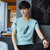 洲玛仕 夏季短袖男T恤棉 韩版弹力薄款圆领T恤(T069天蓝色 XL)第2张高清大图