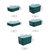 禧天龙彩色收纳系列桌面收纳盒塑料带盖化妆品储物箱衣物长方形杂物筐整理盒子(复古绿 6.5L高款一个装)第3张高清大图