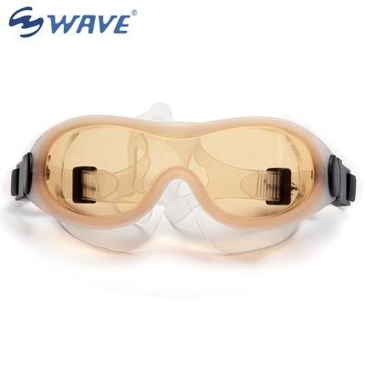 wave 成人专用防雾防紫外线大镜框硅胶共铸 冲浪游泳海滩嬉戏泳镜GA1335(橙色)