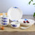 4个米饭碗+4根勺子+3个8英寸菜盘子碟子餐具套装油上彩日式青花瓷陶瓷器喝汤碗家用韩式第2张高清大图