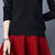 VEGININA 韩版新款纯色袖镂空圆领宽松时尚针织套头毛衣 D6079(红色 3XL)第5张高清大图
