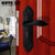 固特欧式象牙白室内卧室房门锁三件套卫生间黑色门锁把手狗蛋系列 （适合门厚度38-45mm）(黑色)第3张高清大图