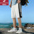 富贵鸟2022夏季新款休闲裤男士短裤宽松运动裤韩版港风五分裤沙滩男裤子(JAG6006黑色 3XL码（建议170到190斤）)第3张高清大图
