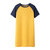 艾米恋纯棉t恤裙女夏季2021年新款宽松显瘦短袖直筒休闲连衣裙子(黄色 XL)第2张高清大图