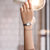 歌时娜女士手表 小表盘手链套装三件套 防水简约方形手表女2018新款(银色套装)第2张高清大图