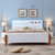 一米色彩 实木床地中海浅蓝色双人床婚床 橡胶木板木结合 卧室家具(1.8米床 单床)第2张高清大图