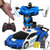 遥控变形车充电遥控车感应变身金刚机器人电动遥控汽车儿童玩具车(蓝白色 充电版)第2张高清大图