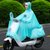 摩托车雨披男女成人单人双帽檐电瓶车骑行大厚透明电动车雨衣(蓝雪花-有镜套 4X厚大)第4张高清大图