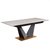 <定制家具>轻奢不锈钢可伸缩餐桌椅组合(白色)第2张高清大图