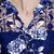 VEGININA 新款韩版雪纺中长款碎花蕾丝连衣裙 A2758(图片色 L)第4张高清大图