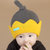 牛奶朋友宝宝秋冬皇冠造型毛线帽加绒款儿童帽子套头帽新生儿胎帽围巾(黄色单帽棉布薄款 均码（47-50CM）)第3张高清大图