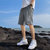 夏季短裤男士潮牌宽松运动休闲五分中裤沙滩外穿ins潮流七分裤子(深灰色 3XL)第2张高清大图