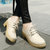 洛尚2017秋季新款低帮编织鞋头女鞋淑女单鞋LS017(米色 35)第5张高清大图