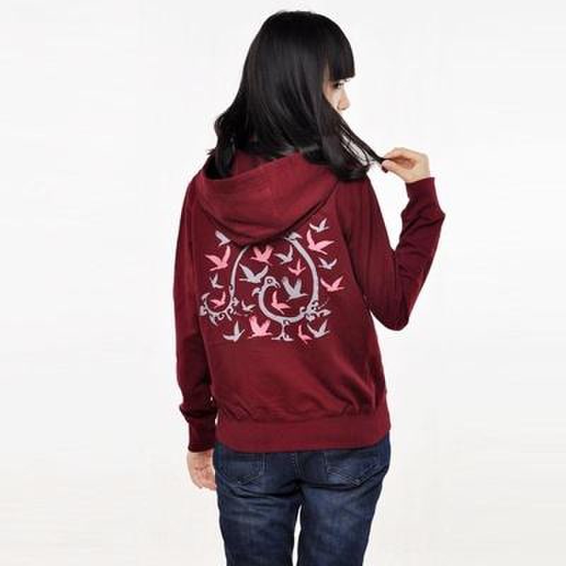 赛客传奇 时尚休闲 女士连帽开衫卫衣 百鸟朝凰