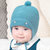 milkyfriends新生婴儿男女童可爱保暖手工针织毛线帽宝宝帽子秋冬(蓝色 均码48-50CM（8-24个月）)第3张高清大图