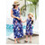 亲子装夏季新款母女度假沙滩背心长裙110-160  S-XL码女童绵绸宽松无袖连衣裙02(160（身高150-160） 蓝色)第2张高清大图