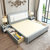 吉木多 美式实木床主卧双人床1.5米经济型现代简约1.8米储物婚床(1.5*2米（宝马灰+白） 床+床垫)第5张高清大图