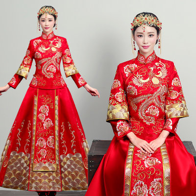 【2018新款结婚礼服新娘嫁衣敬酒服龙凤褂中