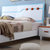 一米色彩 实木床地中海浅蓝色双人床婚床 橡胶木板木结合 卧室家具(1.8米床 单床)第4张高清大图