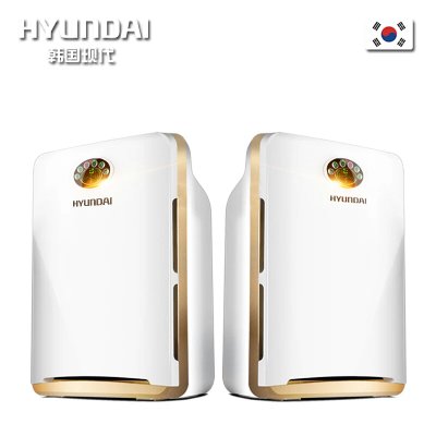 韩国现代HYUNDAI空气净化器KJ180F-HD08A家用除甲醛雾霾PM2.5负离子氧吧紫外线杀菌静音定时遥控净化机(白色 新品)