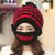 帽子女冬天韩版秋冬季保暖胡子口罩帽套装护耳加绒加厚针织毛线帽(藏青色 均码)第2张高清大图