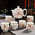 茶具套装整套陶瓷防烫双层杯功夫茶具中式青花瓷茶壶茶杯家用.Sy  7件(花鸟)(7件)第3张高清大图