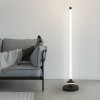 2021年新款北欧创意led客厅沙发氛围灯极简主义落地灯现代简约卧室立式灯饰(黑色 自带双色光源)