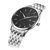 名爵（MANJAZ）瑞士手表休闲商务石英超薄女士钢带腕表6168LSW-WW-B1送皮表带(黑盘 钢带)第2张高清大图