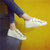 秋季新款帆布鞋女韩版休闲学生鞋厚底魔术贴懒人布鞋女式平跟单鞋(白色 40)第3张高清大图