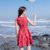 2018夏季新款韩版女装修身显瘦无袖气质小礼服镂空蕾丝连衣裙裙子(红色)(L)第4张高清大图