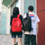 街拍书包女韩版原宿ulzzang 高中学生校园百搭双肩包ins背包男潮(红色)第3张高清大图