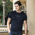 爱登堡男装夏季新款短袖T恤男青年时尚潮流印花体恤打底衫(黑色 165)第4张高清大图