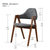 家逸 实木榉木餐椅休闲椅电脑椅办公椅咖啡椅北欧创意布艺椅子(胡桃色 默认)第4张高清大图