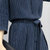 VEGININA 韩版七分袖大码女装条纹休闲阔腿裤两件套 A3012(图片色 XXL)第5张高清大图