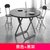 TIMI 现代折叠桌椅 家用小户型折叠桌 阳台桌椅(黑色 80圆桌一桌四椅)第9张高清大图