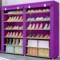蜗家双排双开门加大12格简易防尘容量鞋柜 长筒靴鞋橱0606C(紫色 1)