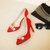 羽陌伦诗 韩版新款女鞋高贵优雅尖头水钻浅口细跟高跟单鞋 R214(红色 39)第4张高清大图