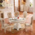 拉斐曼尼 FT005 欧式餐桌 法式实木餐椅 描银雕花 一桌四椅组合(一桌四椅 1.3米青玉+A餐椅)第3张高清大图