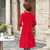 寻蔻女装妈妈连衣裙2021新款时尚婚宴婆婆装婚礼裙子(红色 XL)第4张高清大图