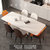 轻奢岩板餐桌家用饭桌现代简约高端客厅多功能小户型餐桌椅组合(1.4米碳素钢餐桌+餐椅*6)第3张高清大图