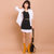 七格格 2017春装新款 短款纯色双层高腰时尚铅笔裙半身裙 女X977(黑色 XL)第2张高清大图
