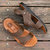 2021夏季男士凉鞋真皮沙滩鞋(棕色 38)第3张高清大图