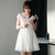 Mistletoe夏装新款 刺绣修身蕾丝连衣裙F6669(白色 XL)第4张高清大图