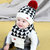 milky friends冬季宝宝针织毛线帽双拼色儿童保暖婴儿套头帽围巾(粉色（套装） 均码42至50cm)第3张高清大图