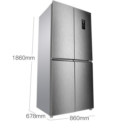TCL BCD-480WEPZ50 480升 十字对开多门冰箱 变频 风冷无霜 电脑控温 冷藏冷冻 保鲜存储 家用电冰箱