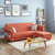 A家家具(沙发床北欧布艺小户型客厅多功能折叠储物沙发两用ADS-034(橙红 脚踏)第2张高清大图