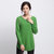 国际羊 女士新款中长款针织衫圆领加厚貂绒毛衣羊毛衫 X180(绿色 XL)第2张高清大图