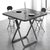 TIMI 现代折叠桌椅 家用小户型折叠桌 阳台桌椅(黑色 80圆桌一桌四椅)第8张高清大图