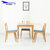 天米 TIMI 北欧白橡实木方桌 现代简约家用饭桌 胡桃色餐桌椅组合(原木色 800方桌+4把绿色凳面日式椅子)第2张高清大图